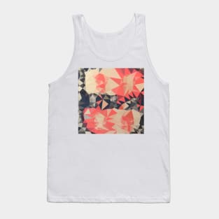 Coral Red Abstract Low Polygon Background Tank Top